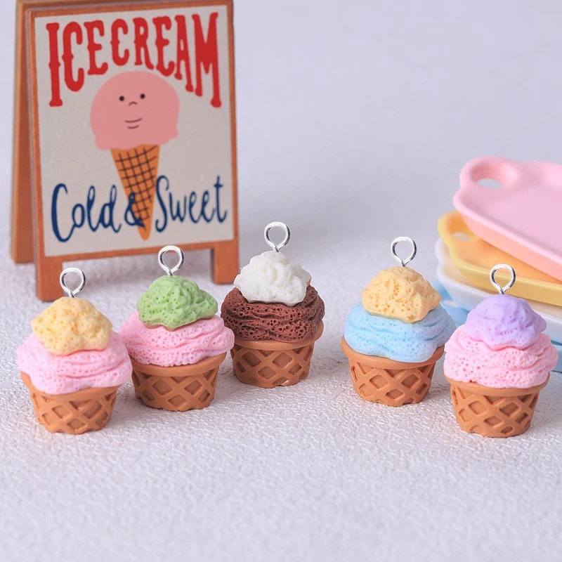 Resin Crafts Diy - 10Pcs Adorable 3D Simulated Ice Cream