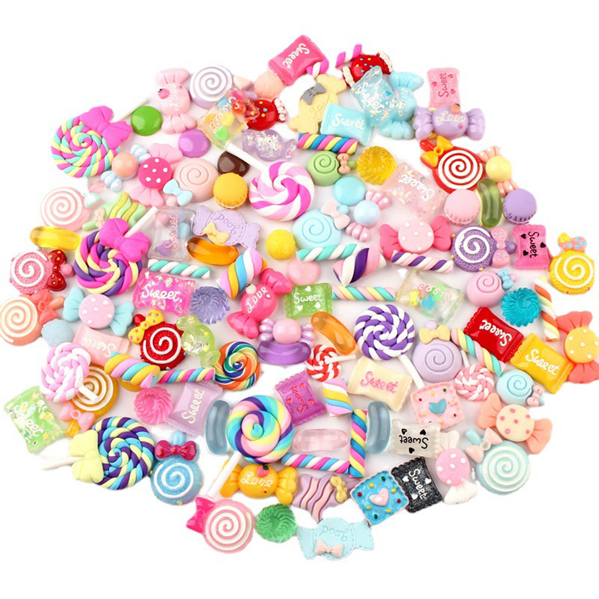 Crafting Resin - 30pcs Random Candy Slime Charms Cute