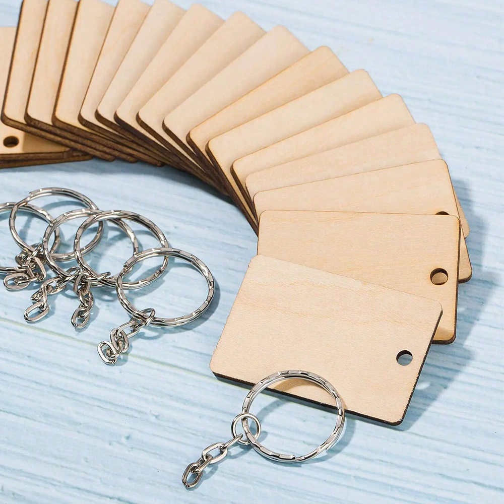 60pcs Blank Wooden Key Chains  - Wood Ring Blank review and price