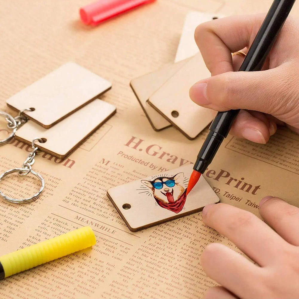 60pcs Blank Wooden Key Chains  - Wood Ring Blank review and price