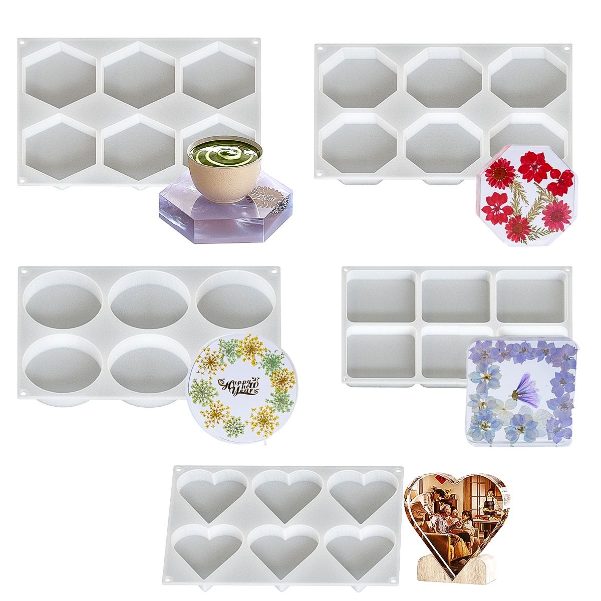 6 Holes Coaster Silicone Mold  - Silicone Mold Tray review and price