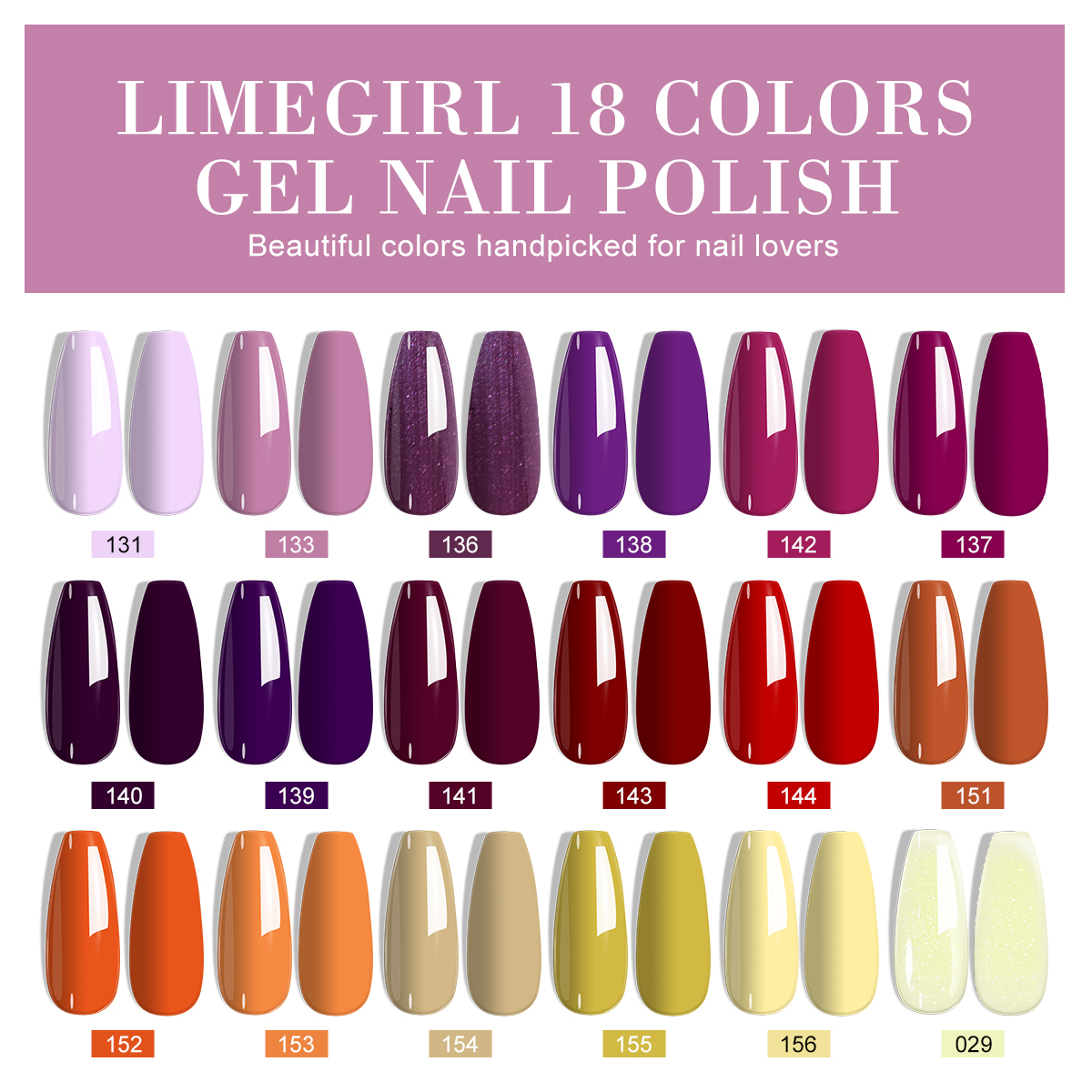 LIMEGIRL 18 PCS Gel Nail Polis - Resin Glitter Pack review and price