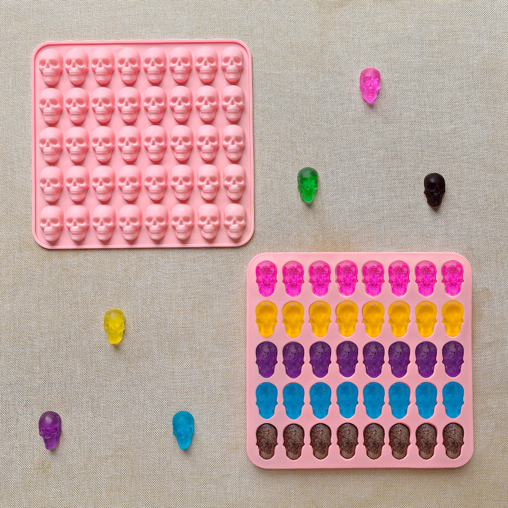 1pc 40 hole skull shaped bakin - Silicone Mold Tray review and price