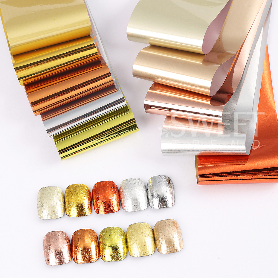 10pcs Metallic Nail Transfer F - Gold Foil Flakes review and price