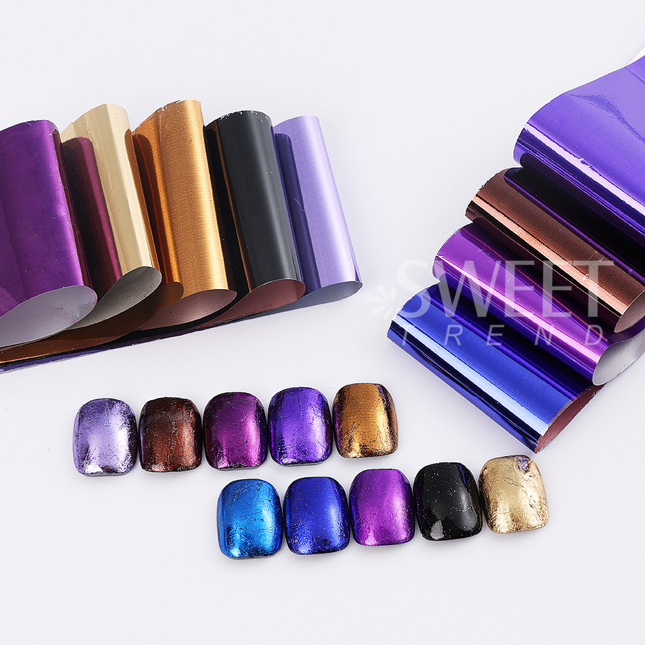 10pcs Metallic Nail Transfer F - Gold Foil Flakes review and price