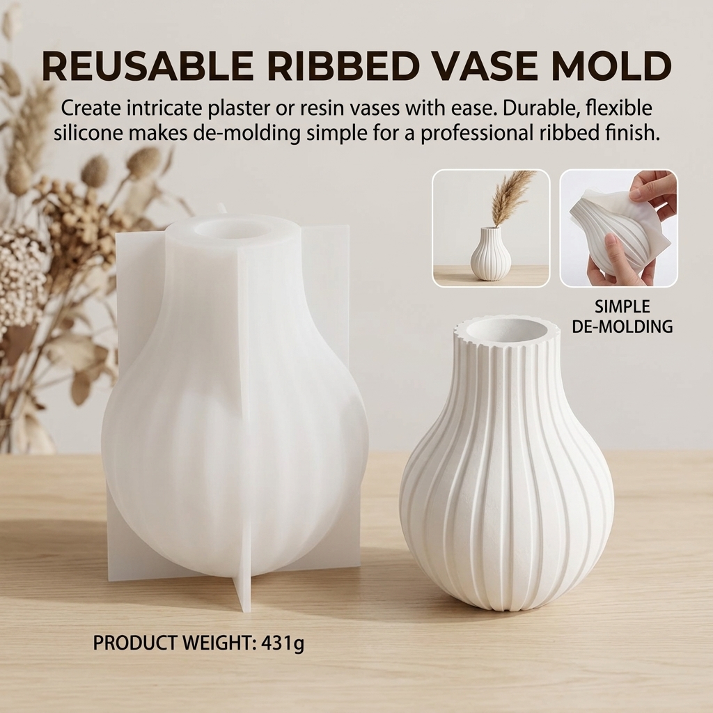 Silicone Vase Mold with Stripe - Resin Craft Ideas review and price