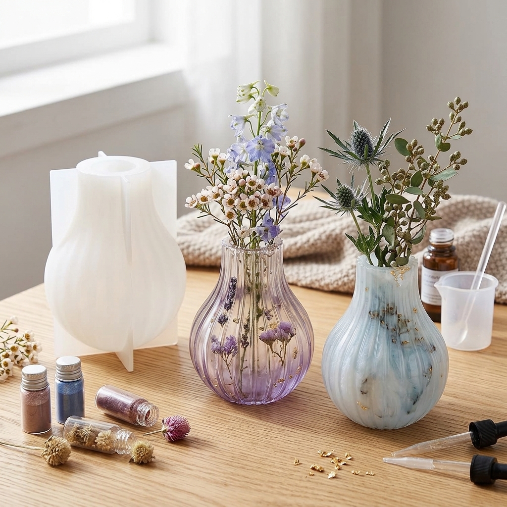 Silicone Vase Mold with Stripe - Resin Craft Ideas review and price