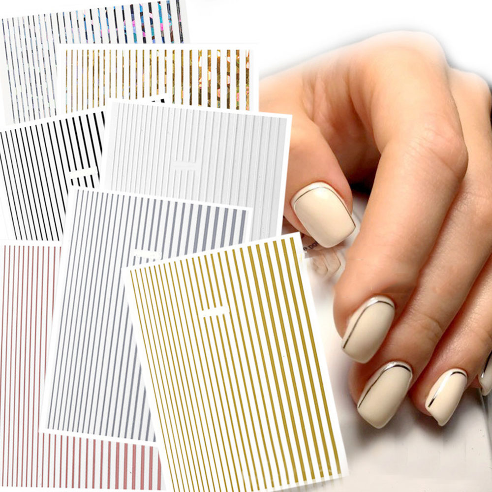 1 Sheet 3D Gold Silver Lines S - Gold Foil Flakes review and price