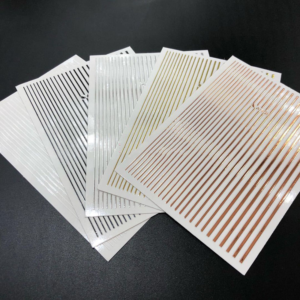 1 Sheet 3D Gold Silver Lines S - Gold Foil Flakes review and price
