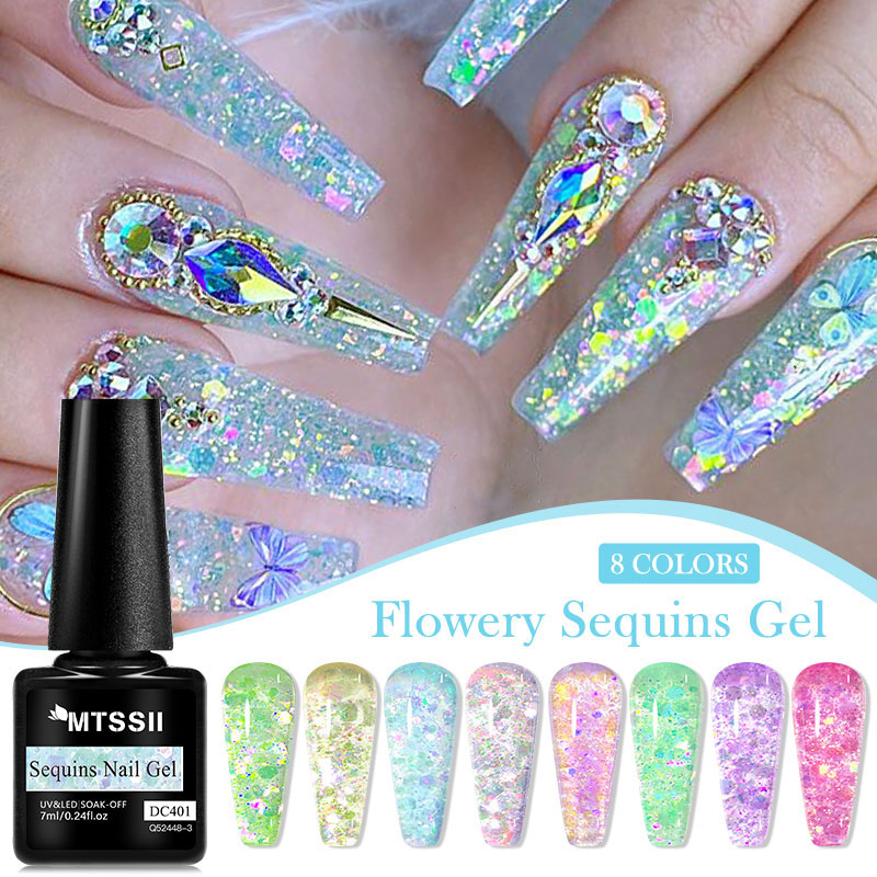 4/8pcs Flowery Sequins Gel Nai - Resin Glitter Pack review and price