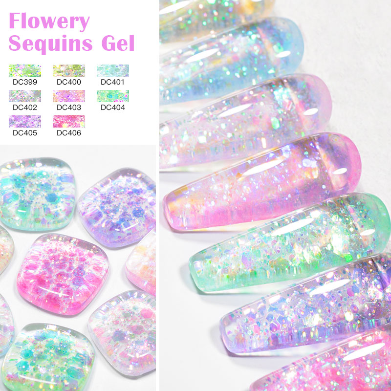 4/8pcs Flowery Sequins Gel Nai - Resin Glitter Pack review and price