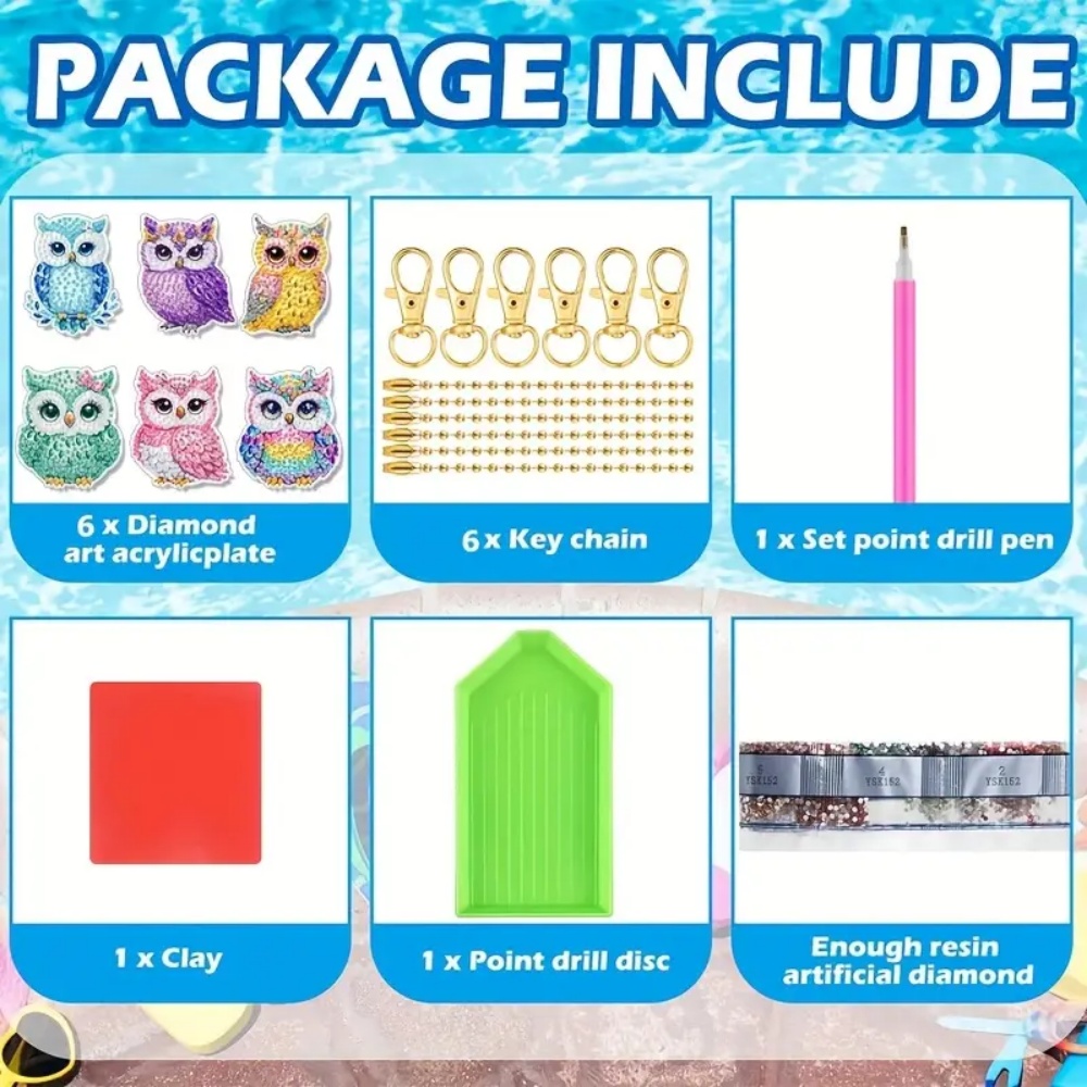 6-piece/set DIY Diamond Keycha - Resin Craft Supplies review and price
