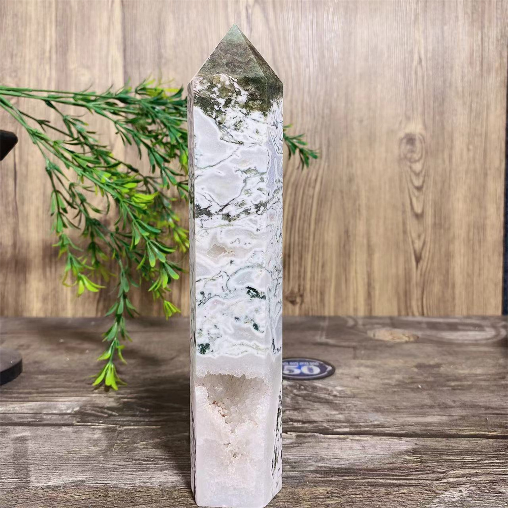 Big Green Moss Agate Druzy Nat - Terrarium Moss Art review and price