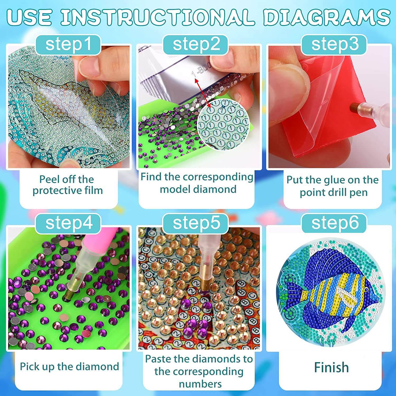 RUOPOTY 8pc/sets Diamond Paint - Resin Craft For Beginners review and price