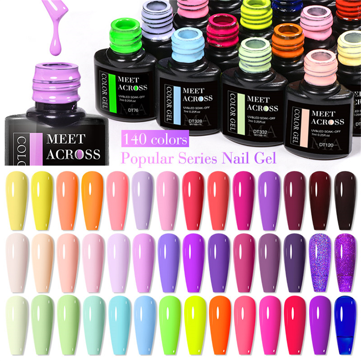 8pcs Gel Nail Polish Set HEMA  - Resin Glitter Pack review and price