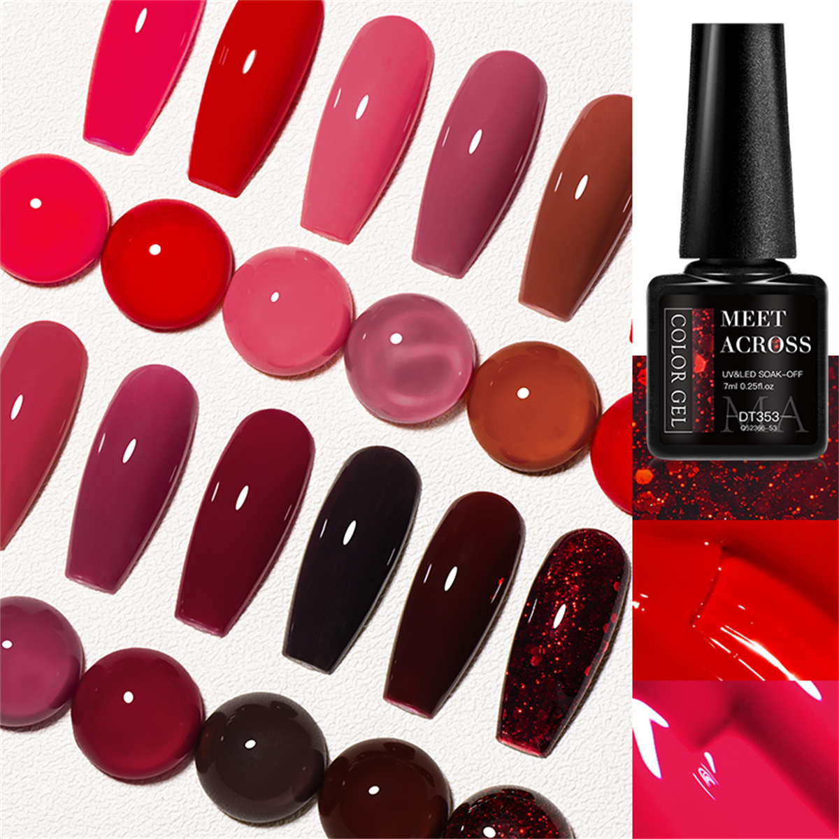 8pcs Gel Nail Polish Set HEMA  - Resin Glitter Pack review and price