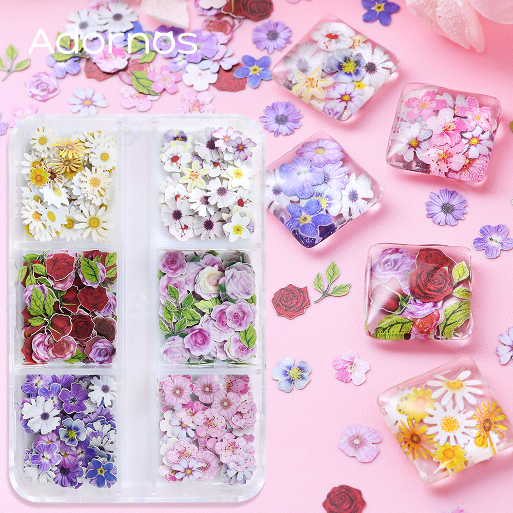6 Grids Flowers Wood Pulp Chip - Flower Preservation Resin review and price