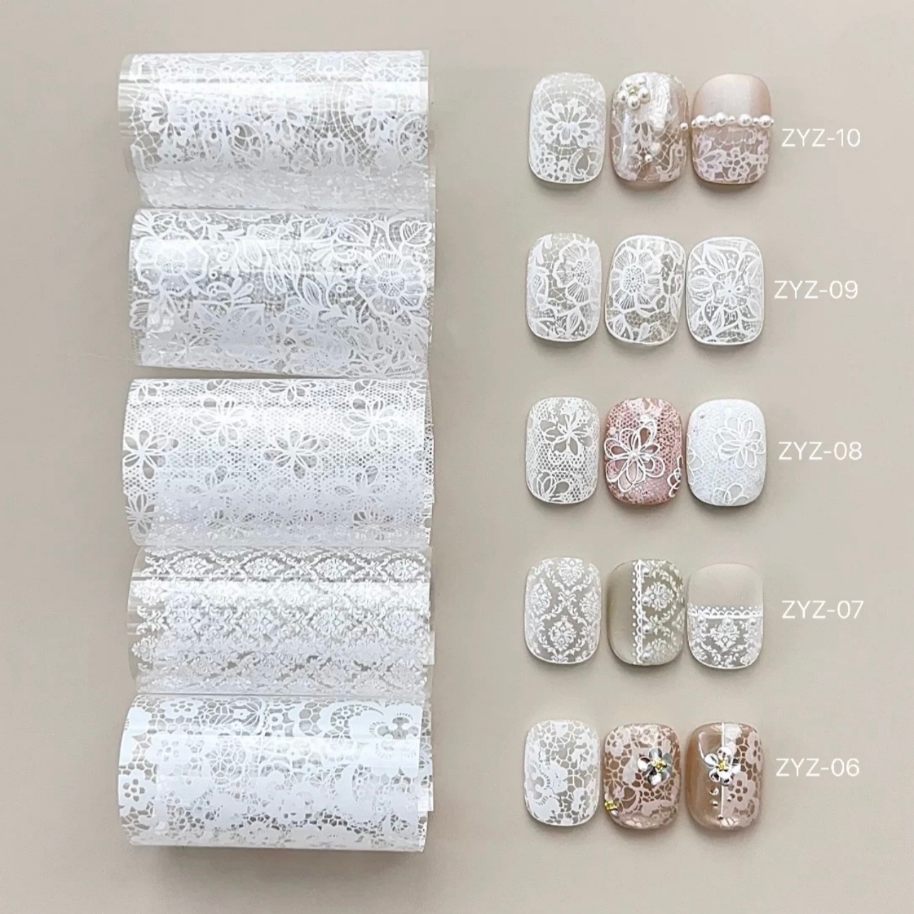 10 Rolls Red Lace Nail Foils f - Gold Foil Flakes review and price